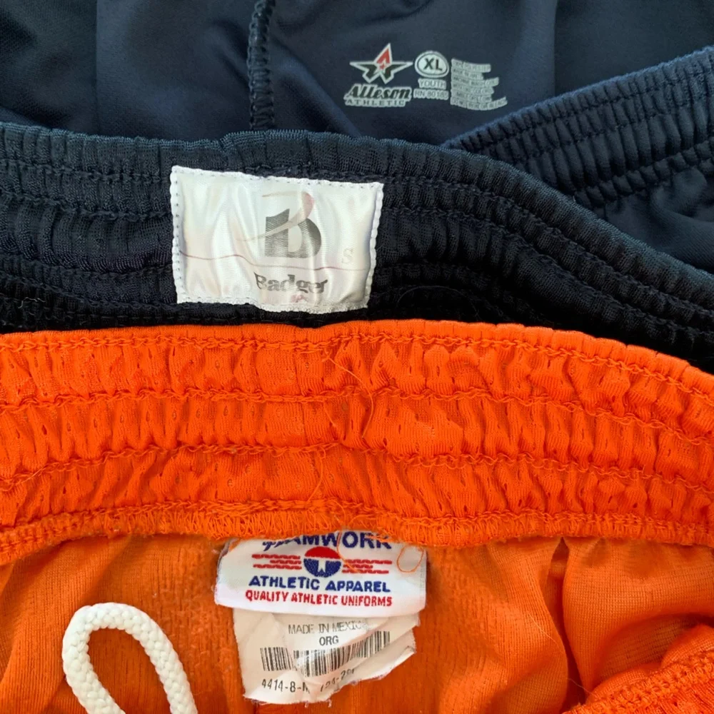 Lot of 3 Athletic Basketball Shorts Men S Boys XL Orange Blue
